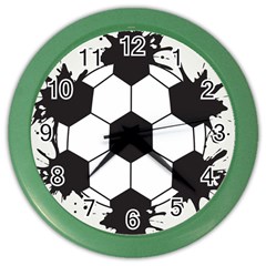 Soccer Camp Splat Ball Sport Color Wall Clocks by Mariart