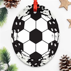 Soccer Camp Splat Ball Sport Ornament (oval Filigree) by Mariart