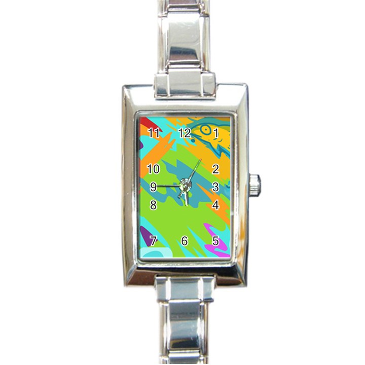 Skatepark Seaworld Fish Rectangle Italian Charm Watch