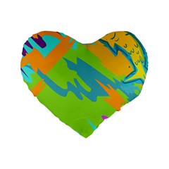 Skatepark Seaworld Fish Standard 16  Premium Flano Heart Shape Cushions by Mariart