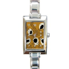 Surface Patterns Spot Polka Dots Black Rectangle Italian Charm Watch by Mariart