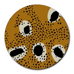 Surface Patterns Spot Polka Dots Black Round Mousepads by Mariart