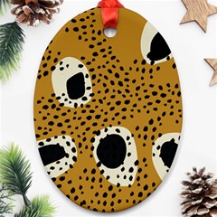 Surface Patterns Spot Polka Dots Black Ornament (oval)