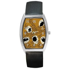 Surface Patterns Spot Polka Dots Black Barrel Style Metal Watch by Mariart