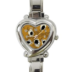 Surface Patterns Spot Polka Dots Black Heart Italian Charm Watch by Mariart