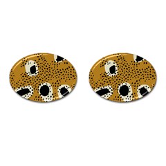 Surface Patterns Spot Polka Dots Black Cufflinks (oval) by Mariart