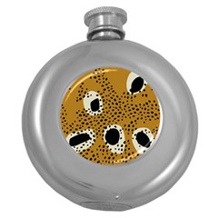 Surface Patterns Spot Polka Dots Black Round Hip Flask (5 Oz) by Mariart