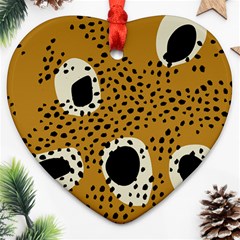 Surface Patterns Spot Polka Dots Black Heart Ornament (two Sides)