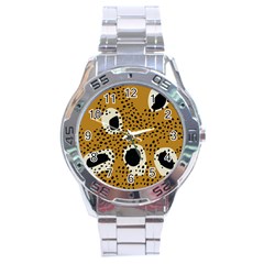 Surface Patterns Spot Polka Dots Black Stainless Steel Analogue Watch by Mariart