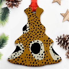 Surface Patterns Spot Polka Dots Black Christmas Tree Ornament (two Sides)