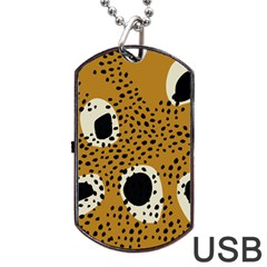 Surface Patterns Spot Polka Dots Black Dog Tag Usb Flash (one Side) by Mariart