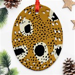 Surface Patterns Spot Polka Dots Black Ornament (Oval Filigree) Front