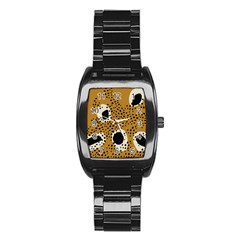 Surface Patterns Spot Polka Dots Black Stainless Steel Barrel Watch by Mariart