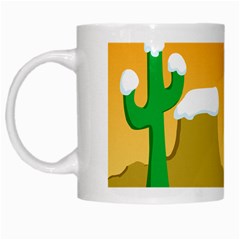 Sunrise Sunset Desert Sun Light Orange Ice Snow White Mugs by Mariart