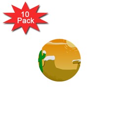 Sunrise Sunset Desert Sun Light Orange Ice Snow 1  Mini Buttons (10 Pack)  by Mariart