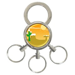 Sunrise Sunset Desert Sun Light Orange Ice Snow 3-ring Key Chains by Mariart