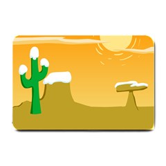 Sunrise Sunset Desert Sun Light Orange Ice Snow Small Doormat  by Mariart