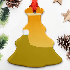 Sunrise Sunset Desert Sun Light Orange Ice Snow Christmas Tree Ornament (two Sides) by Mariart