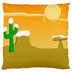 Sunrise Sunset Desert Sun Light Orange Ice Snow Large Cushion Case (two Sides) by Mariart