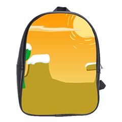 Sunrise Sunset Desert Sun Light Orange Ice Snow School Bags (xl)  by Mariart