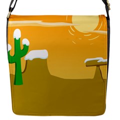 Sunrise Sunset Desert Sun Light Orange Ice Snow Flap Messenger Bag (s) by Mariart