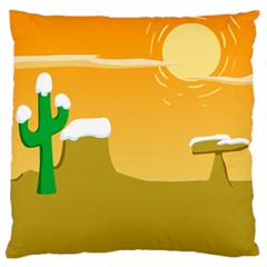 Sunrise Sunset Desert Sun Light Orange Ice Snow Large Flano Cushion Case (two Sides) by Mariart