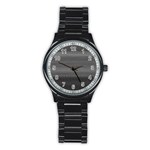 Shadow Faintly Faint Line Included Static Streaks And Blotches Color Gray Stainless Steel Round Watch Front