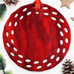 Stone Red Volcano Ornament (Round Filigree) Front