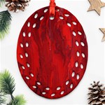 Stone Red Volcano Ornament (Oval Filigree) Front