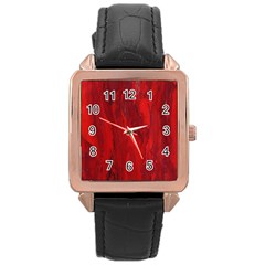 Stone Red Volcano Rose Gold Leather Watch  by Mariart