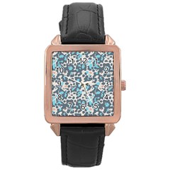 Sunbathing Beach Sea Rose Gold Leather Watch  by Mariart