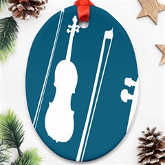 Violin Music Blue Ornament (oval) by Mariart