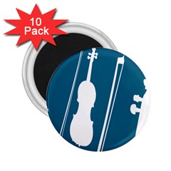 Violin Music Blue 2 25  Magnets (10 Pack) 