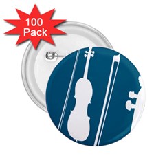 Violin Music Blue 2 25  Buttons (100 Pack) 