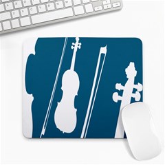 Violin Music Blue Large Mousepads by Mariart