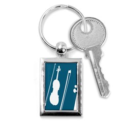 Violin Music Blue Key Chains (rectangle)  by Mariart