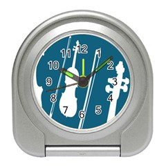 Violin Music Blue Travel Alarm Clocks