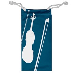 Violin Music Blue Jewelry Bag