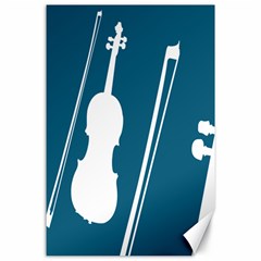 Violin Music Blue Canvas 24  X 36 