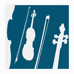 Violin Music Blue Medium Glasses Cloth (2-side) by Mariart