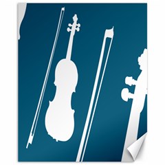 Violin Music Blue Canvas 11  X 14   by Mariart