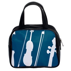 Violin Music Blue Classic Handbags (2 Sides) by Mariart