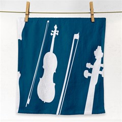 Violin Music Blue Face Towel