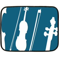 Violin Music Blue Fleece Blanket (mini)