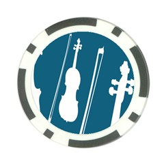 Violin Music Blue Poker Chip Card Guard (10 Pack)