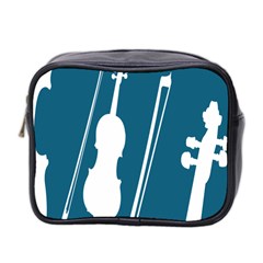 Violin Music Blue Mini Toiletries Bag 2-side by Mariart