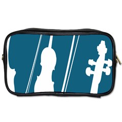 Violin Music Blue Toiletries Bags 2-side by Mariart