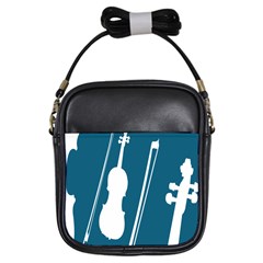 Violin Music Blue Girls Sling Bags by Mariart