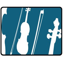 Violin Music Blue Fleece Blanket (medium) 