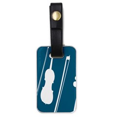 Violin Music Blue Luggage Tags (one Side) 